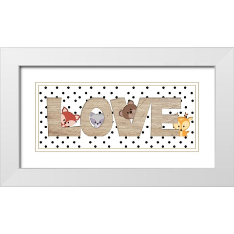 Love White Modern Wood Framed Art Print with Double Matting by Quach, Anna