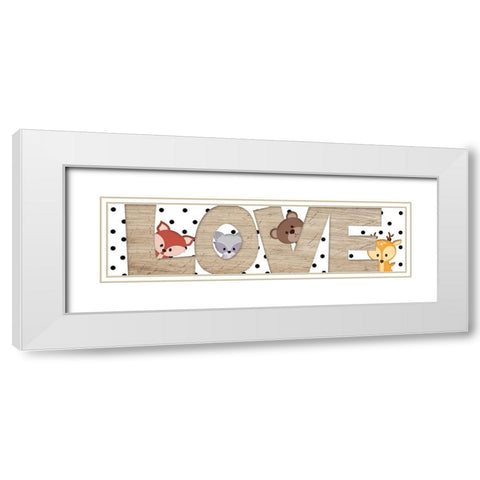 Love White Modern Wood Framed Art Print with Double Matting by Quach, Anna