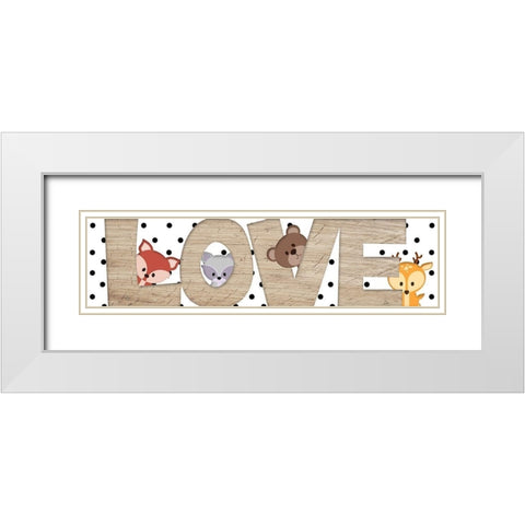 Love White Modern Wood Framed Art Print with Double Matting by Quach, Anna