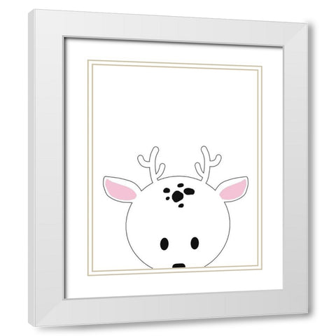 Peek-A-Boo I White Modern Wood Framed Art Print with Double Matting by Quach, Anna