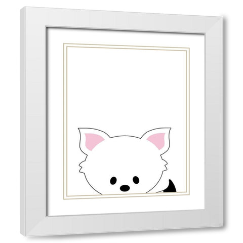 Peek-A-Boo II White Modern Wood Framed Art Print with Double Matting by Quach, Anna