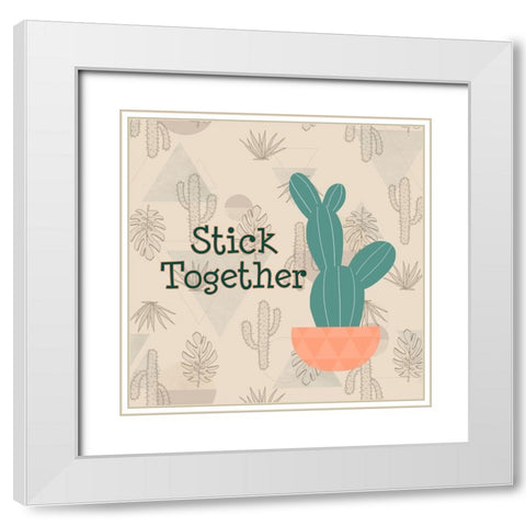 Stick Together White Modern Wood Framed Art Print with Double Matting by Quach, Anna