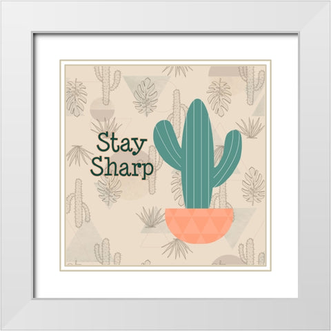 Stay Sharp White Modern Wood Framed Art Print with Double Matting by Quach, Anna