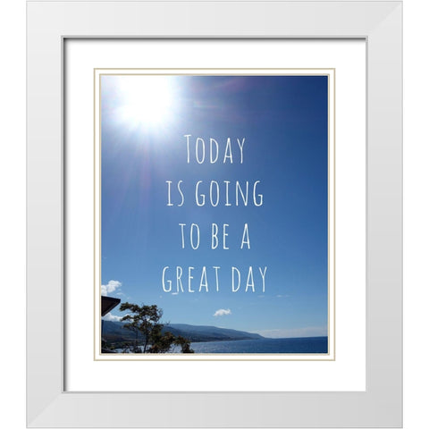 Great Day White Modern Wood Framed Art Print with Double Matting by Quach, Anna