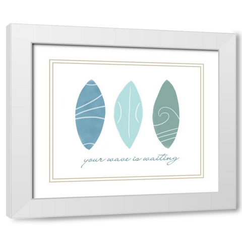 Your Wave White Modern Wood Framed Art Print with Double Matting by Quach, Anna
