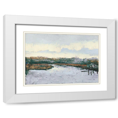 Along the Waters White Modern Wood Framed Art Print with Double Matting by Green, Jenny