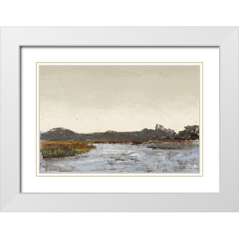 Along the Water (Neutral) White Modern Wood Framed Art Print with Double Matting by Green, Jenny