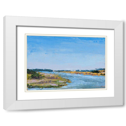 Along the Water White Modern Wood Framed Art Print with Double Matting by Green, Jenny