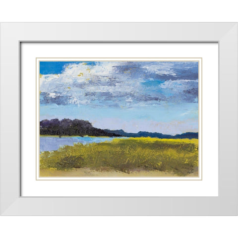 Blue Skies White Modern Wood Framed Art Print with Double Matting by Green, Jenny