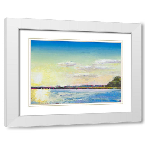 Sun on the Water White Modern Wood Framed Art Print with Double Matting by Green, Jenny