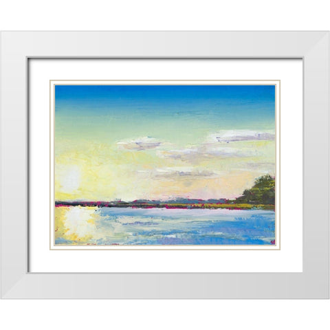 Sun on the Water White Modern Wood Framed Art Print with Double Matting by Green, Jenny