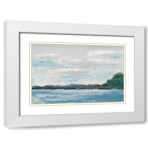 Lakeside White Modern Wood Framed Art Print with Double Matting by Green, Jenny
