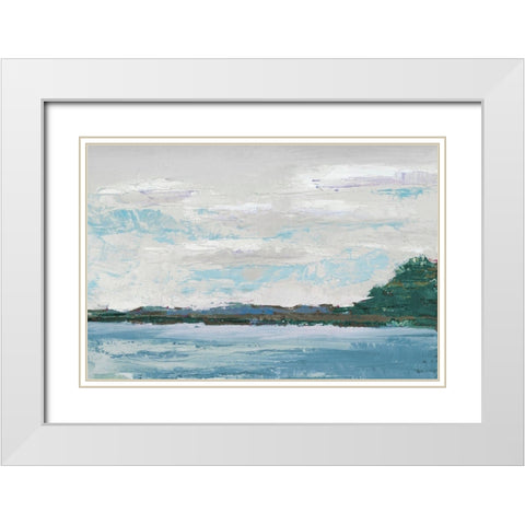 Lakeside White Modern Wood Framed Art Print with Double Matting by Green, Jenny