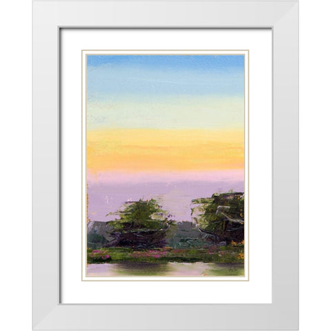 Glowing Sunset White Modern Wood Framed Art Print with Double Matting by Green, Jenny