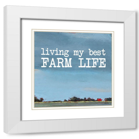 Farm Life White Modern Wood Framed Art Print with Double Matting by Green, Jenny