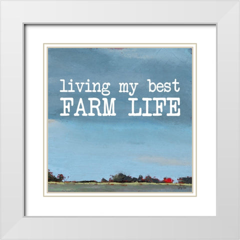 Farm Life White Modern Wood Framed Art Print with Double Matting by Green, Jenny