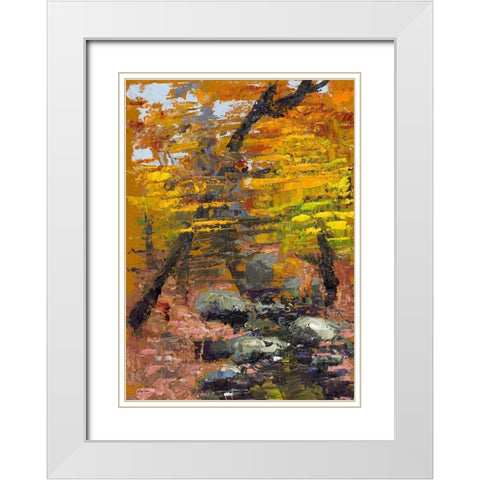 Autumn Woods White Modern Wood Framed Art Print with Double Matting by Green, Jenny