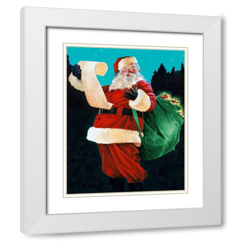 Jolly Old Saint Nick White Modern Wood Framed Art Print with Double Matting by Green, Jenny