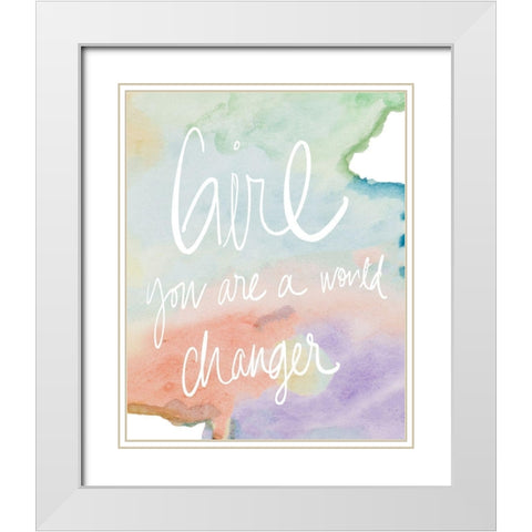 World Changer White Modern Wood Framed Art Print with Double Matting by Ritter, Gina