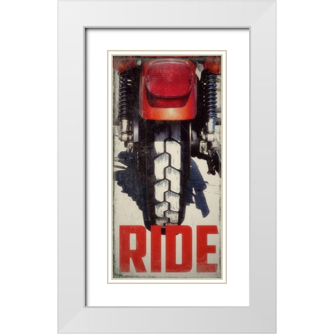 Ride White Modern Wood Framed Art Print with Double Matting by Wilson, Kali