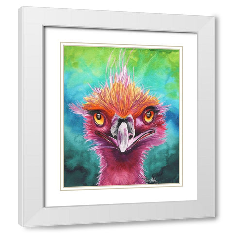 Emus Of A Feather White Modern Wood Framed Art Print with Double Matting by Medley, Elizabeth