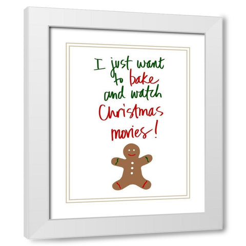 Holiday Baked Goods White Modern Wood Framed Art Print with Double Matting by SD Graphics Studio