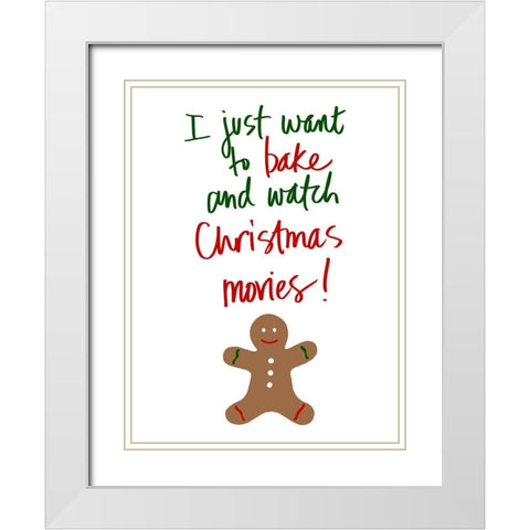 Holiday Baked Goods White Modern Wood Framed Art Print with Double Matting by SD Graphics Studio