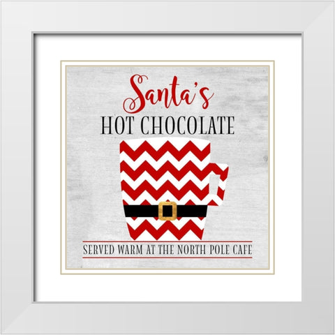 North Pole Cafe White Modern Wood Framed Art Print with Double Matting by Quach, Anna