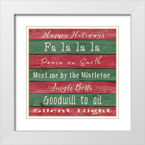 Holiday Chants I White Modern Wood Framed Art Print with Double Matting by Metz, Andi