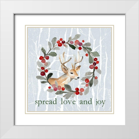 Spread Love and Joy White Modern Wood Framed Art Print with Double Matting by Loreth, Lanie