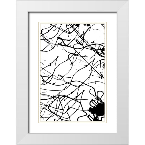 String Theory White Modern Wood Framed Art Print with Double Matting by Wilson, Kali