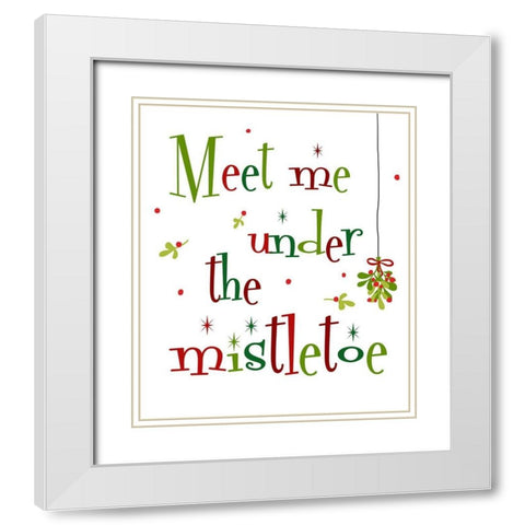 Meet Me Under the Mistletoe White Modern Wood Framed Art Print with Double Matting by Quach, Anna