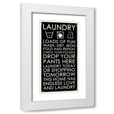 Laundry White Modern Wood Framed Art Print with Double Matting by Quach, Anna