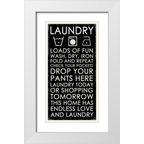 Laundry White Modern Wood Framed Art Print with Double Matting by Quach, Anna