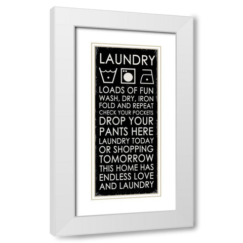 Laundry White Modern Wood Framed Art Print with Double Matting by Quach, Anna