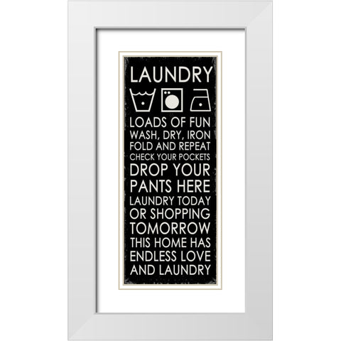 Laundry White Modern Wood Framed Art Print with Double Matting by Quach, Anna