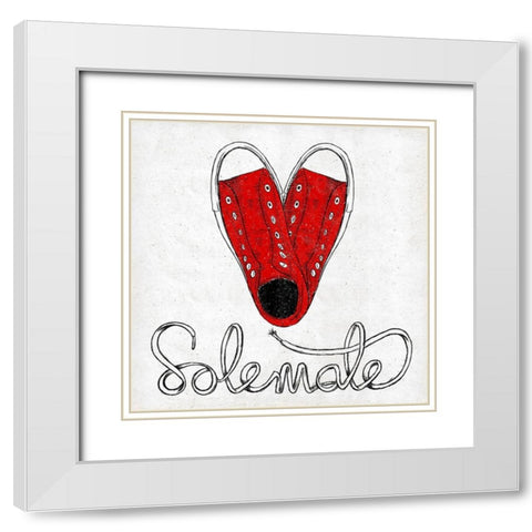 Sole Mate White Modern Wood Framed Art Print with Double Matting by SD Graphics Studio