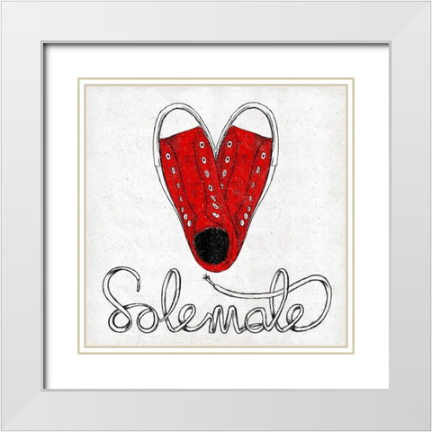 Sole Mate White Modern Wood Framed Art Print with Double Matting by SD Graphics Studio