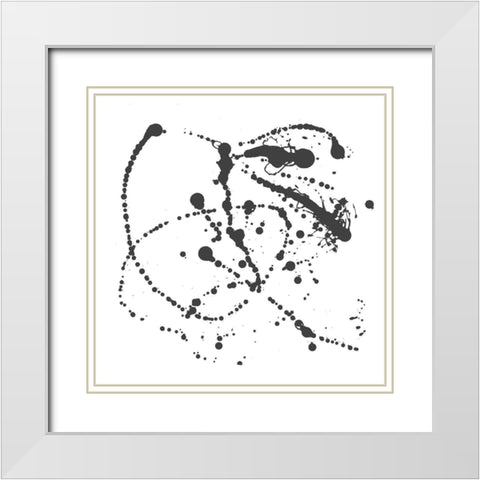 Abstract Splash II White Modern Wood Framed Art Print with Double Matting by Hewitt, L.