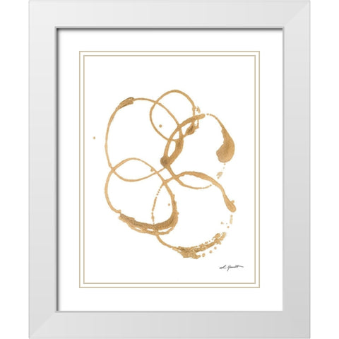 Gold Dreams I White Modern Wood Framed Art Print with Double Matting by Hewitt, L.