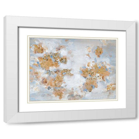 Golden Lights White Modern Wood Framed Art Print with Double Matting by Hewitt, L.