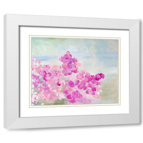 Field of Flowers White Modern Wood Framed Art Print with Double Matting by James, Nola