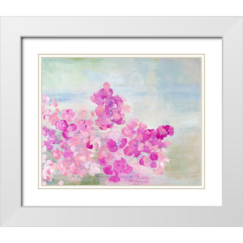 Field of Flowers White Modern Wood Framed Art Print with Double Matting by James, Nola