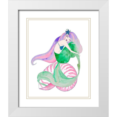 Loving My Shell White Modern Wood Framed Art Print with Double Matting by James, Nola
