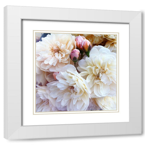 Full Blossoms White Modern Wood Framed Art Print with Double Matting by Gardner, Sarah
