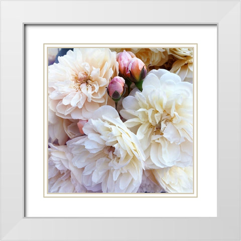 Full Blossoms White Modern Wood Framed Art Print with Double Matting by Gardner, Sarah