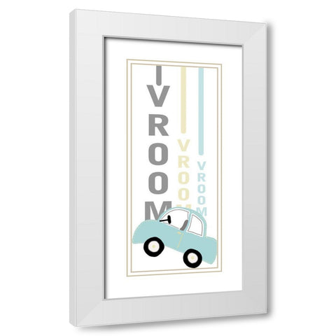 Vroom said the Car White Modern Wood Framed Art Print with Double Matting by Quach, Anna