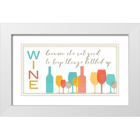 Not Good To Keep Things Bottled Up White Modern Wood Framed Art Print with Double Matting by Quach, Anna