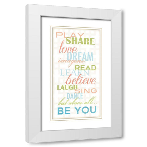 Be You White Modern Wood Framed Art Print with Double Matting by Quach, Anna