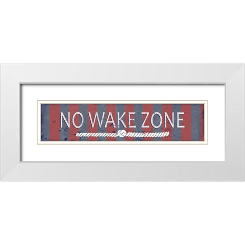 No Wake Zone White Modern Wood Framed Art Print with Double Matting by Quach, Anna